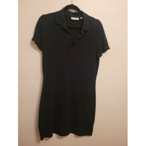 Lacoste Dress Women's Size 6  EU 38 Black Short Sleeve Polo Shirt Dress Y2K 90s